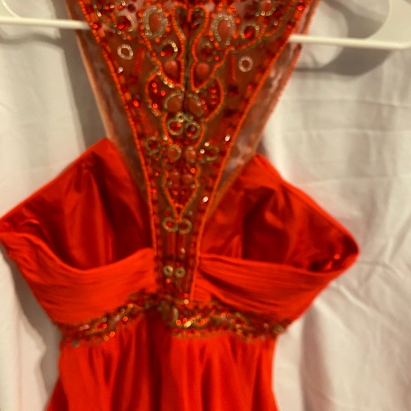 NWT beaded red halter dress size 10 - Picture 6 of 7